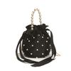 Pearl handbag women's niche design drawstring bucket bag Internet celebrity bridal bag high-end shoulder messenger bag
