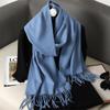 62Color Solid Women Winter Scarf Warm Thicken Cashmere Shawl Outdoor Fashion Luxury Tassels Pashmina Lady Wrap Windproof Scarves