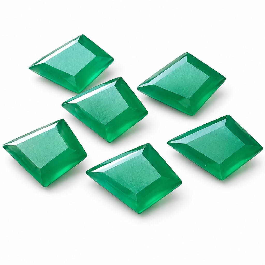 Emerald Quartz Kite Shape Faceted Gemstone | Calibrated Loose Gemstone for Jewelry Making