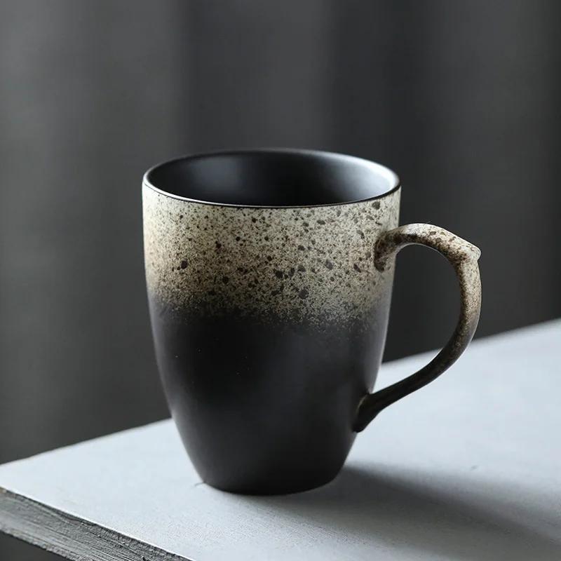 320ml Ceramic Mug Coffee Cup Milk Tea Coffee Mug Vintage Gradient Matt Porcelain Mugs Home Office Coffee Tea Cup Drinkware Gift 320ml