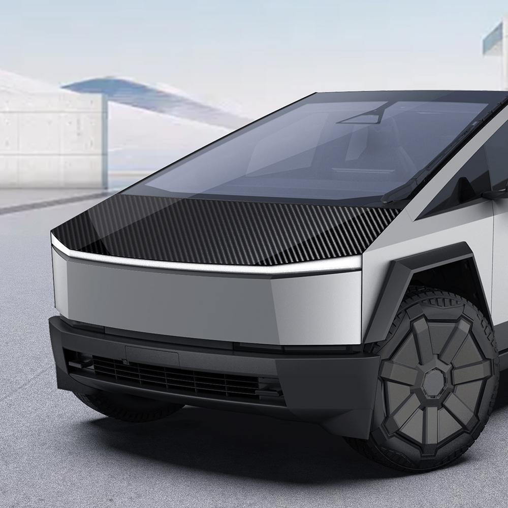 Carbon Fiber Pattern PPF Car Paint Protection Engine Film Trim for Tesla Cybertruck 2025 2025 2026-Up Decal Kit Anti-Scratch