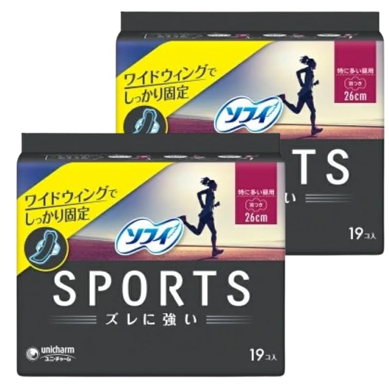 

[Bulk purchase] Sophie SPORTS sports napkin Resistant to misalignment 26cm 19 pieces ×2 pieces set (Total 38 pieces) Particularly common during the