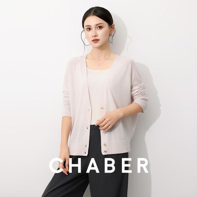 Chaber Women s V-Neck Blended Wool Short Sleeve Cardigan M