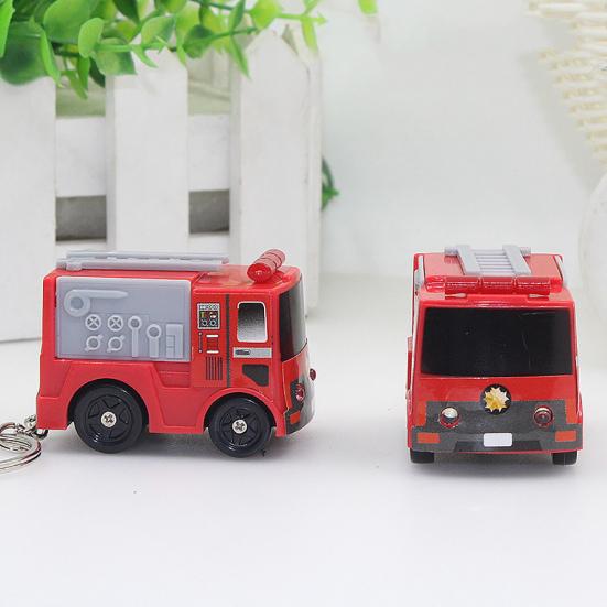 Schöner Feuerwehrauto-Schlüsselanhänger mit LED-Sound, Handtasche, Hängedekoration, Spielzeug, Geschenk
