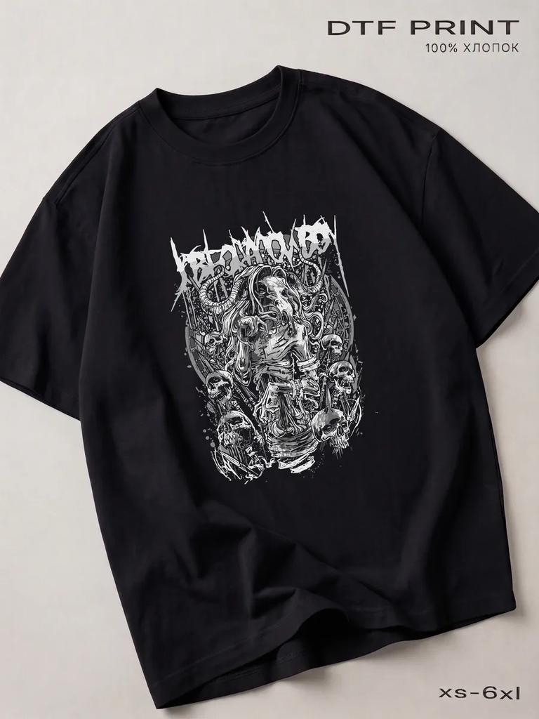 Black T-shirt Job For A Cowboy, Metal Back In