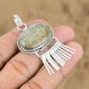 Womens day Deal Oval Root Chakra Fossil Coral Stone Pendant 925 Sterling Silver