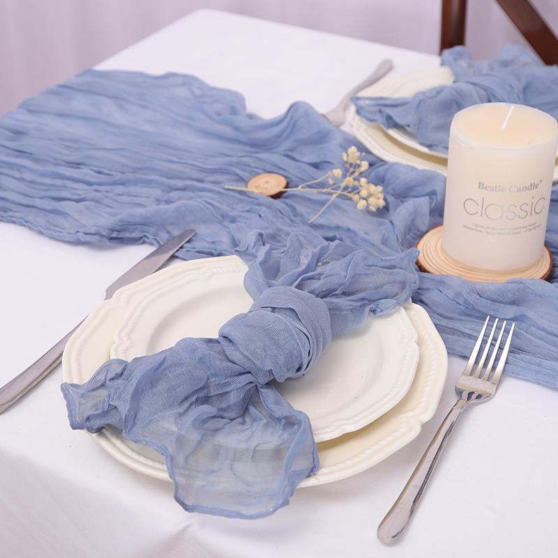 6 PCS Gauze Cheesecloth Napkins 19.7 x 19.7 Inch Dinner Cloth Napkins with Wrinkled Decorative Cloth Napkins for Home Weddin