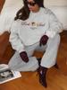 Plus Velvet Oversized Round Neck Sweatshirt - Versatile Spring/Autumn Top for Ladies