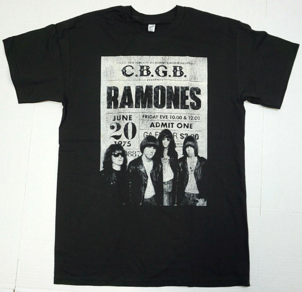 RAMONES T-shirt Distressed Punk Rock Tee Men's Black 100% Cotton New