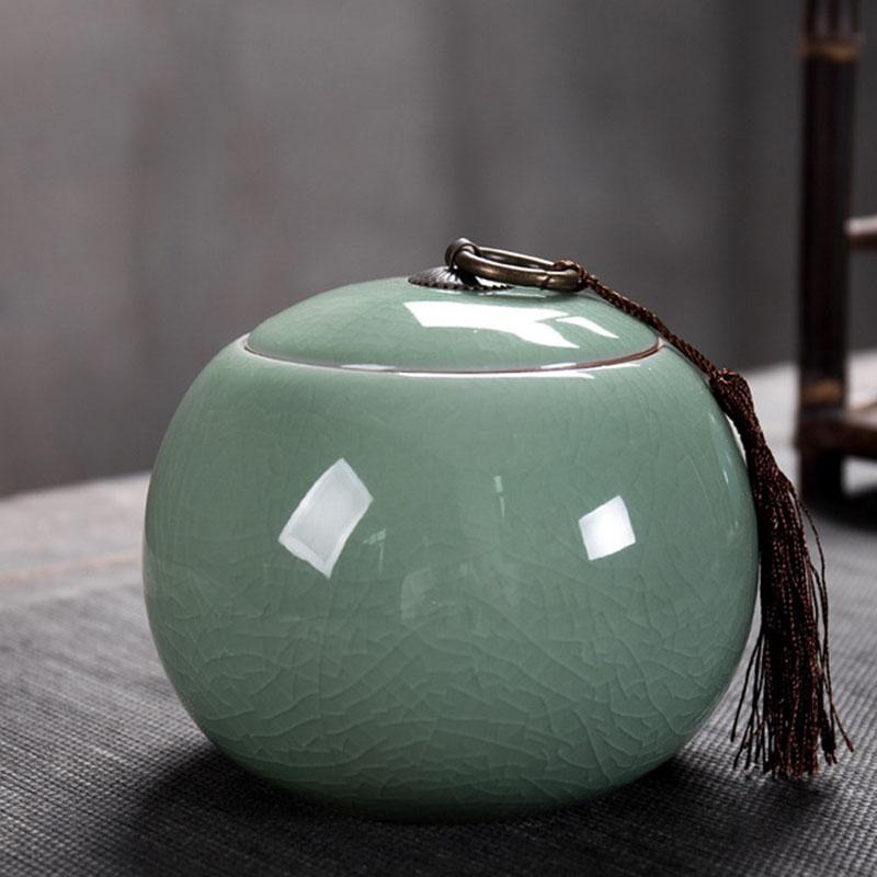 Porcelain Tea Canister Big Size Sealed Storage Tea Box Jar Tea Caddy White Color Ceramic Crafts Chinese Style Teaware Home Decor