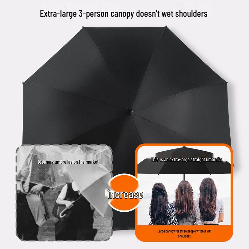 125cm Durable Business Semi-Automatic Long Handle Sunscreen Umbrella