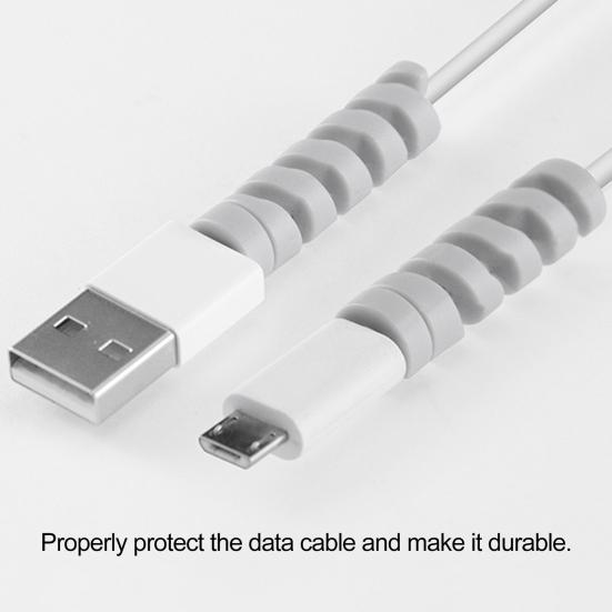 4Pcs Cable Protector Flexible Anti-tangled Anti-bending Anti-break Spiral Data Cable Protective Sleeve Phone Accessories