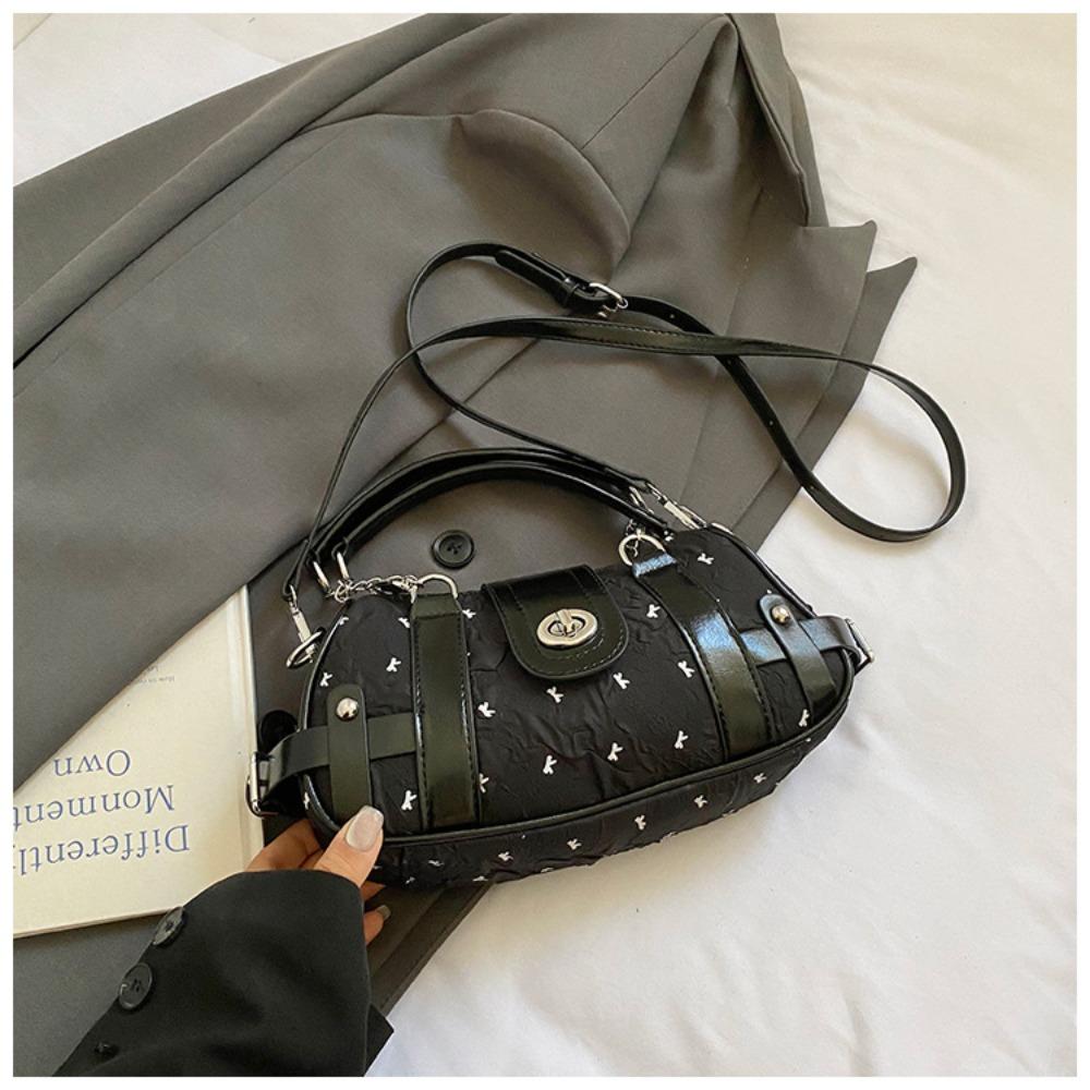 

Bow Armpit Bag Cloth Vintage Underarm Bag Simple Retro Shoulder Bag Girls чёрный