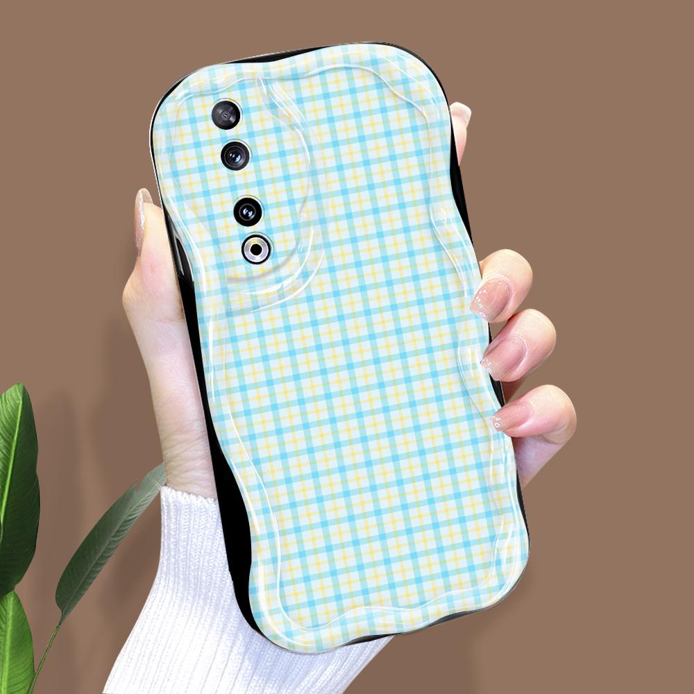 

Милый мультяшный узор, кремовая текстура, мягкий силиконовый чехол с волнистыми краями, чехол для телефона для Huawei Honor Infinix Tecno iPhone iPhone 16 Plus чёрный