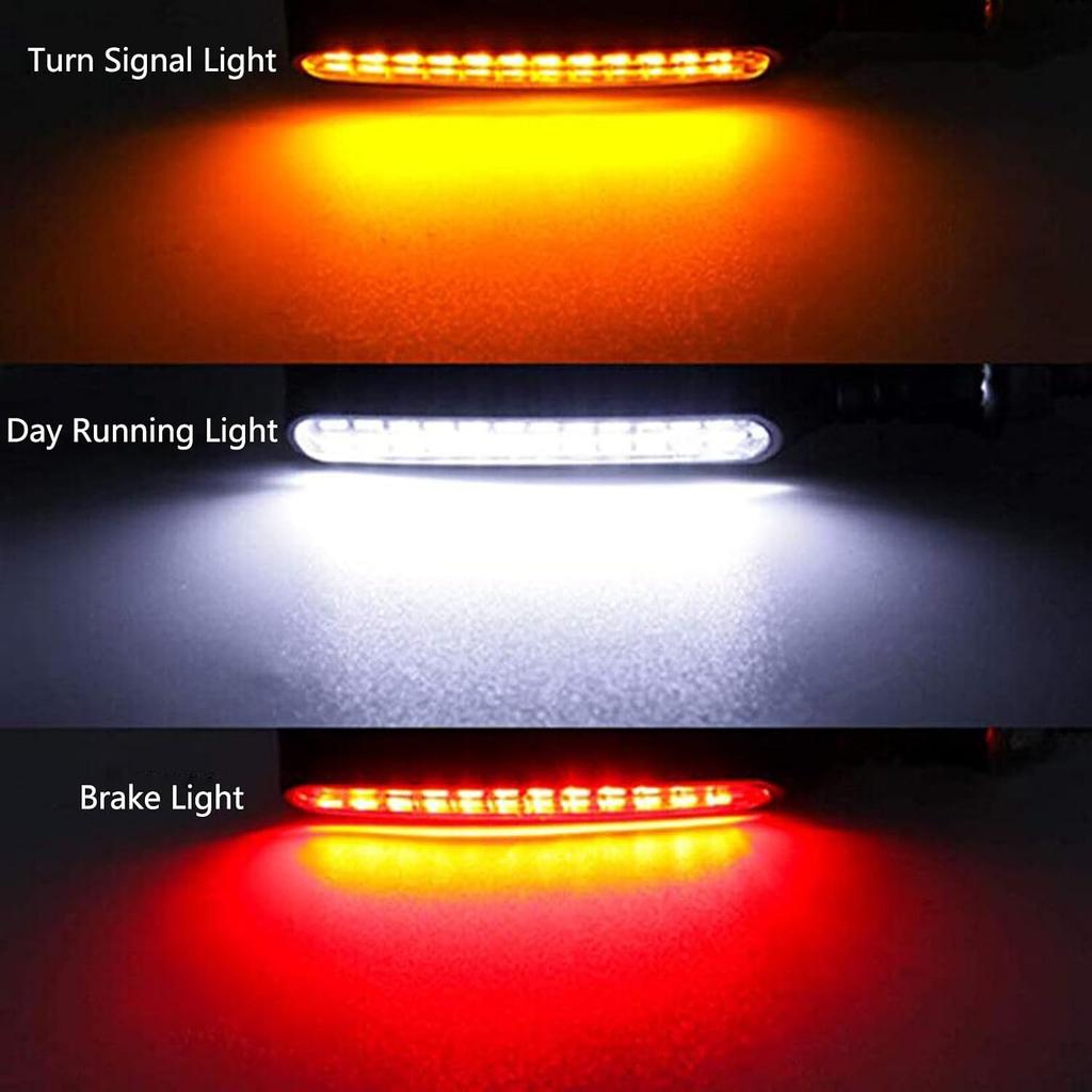 Super Bright 4 PCS Motorcycle Indicators Flowing Turn Signal Brake Lights & Daytime Running Lights 12V for Motorbike Scooter Quad Cruiser Off Road