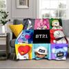 Colorful Cartoon kpop Blanket Flannel Blanket for bed, sofa, Camping, Hiking, Picnic Essentials, gift for family Fan gifts