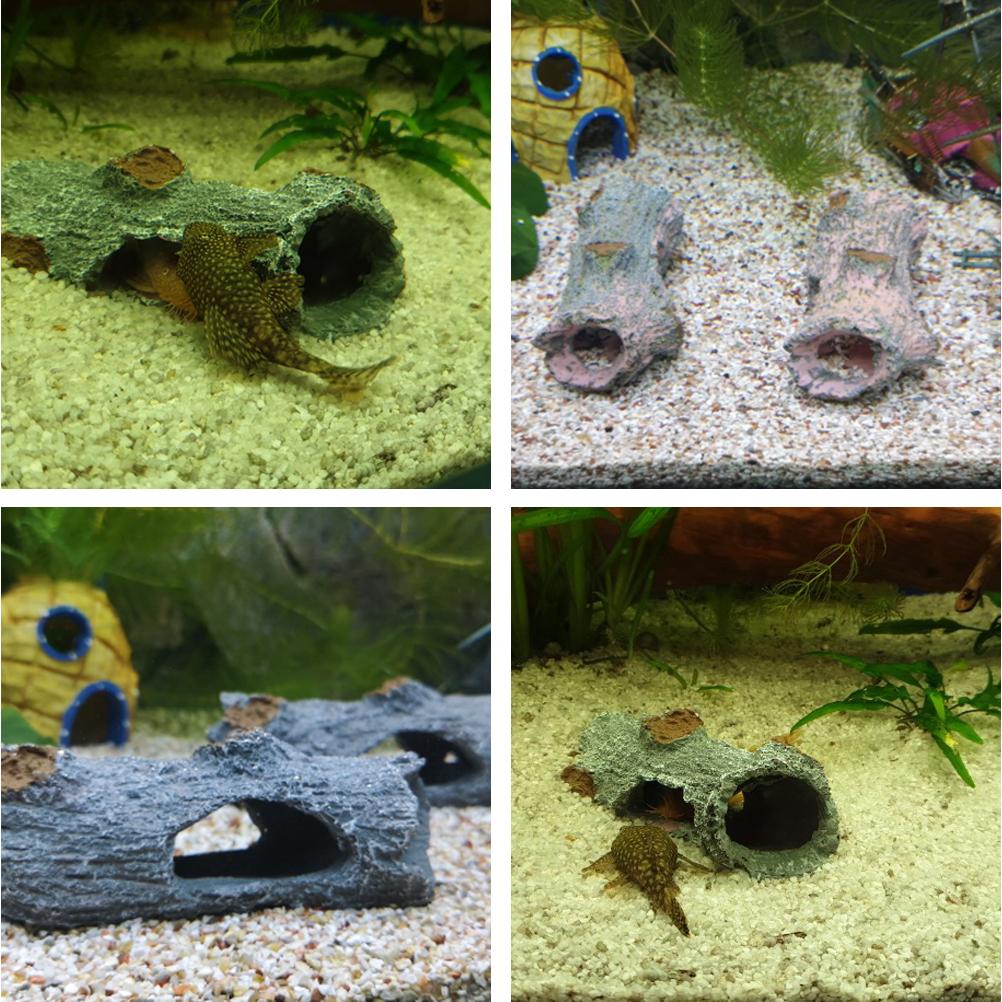Resin Aquarium Ornament Hollow Trunk Fish Tank Tree Log Wood Landscape Fish Tank Decoration