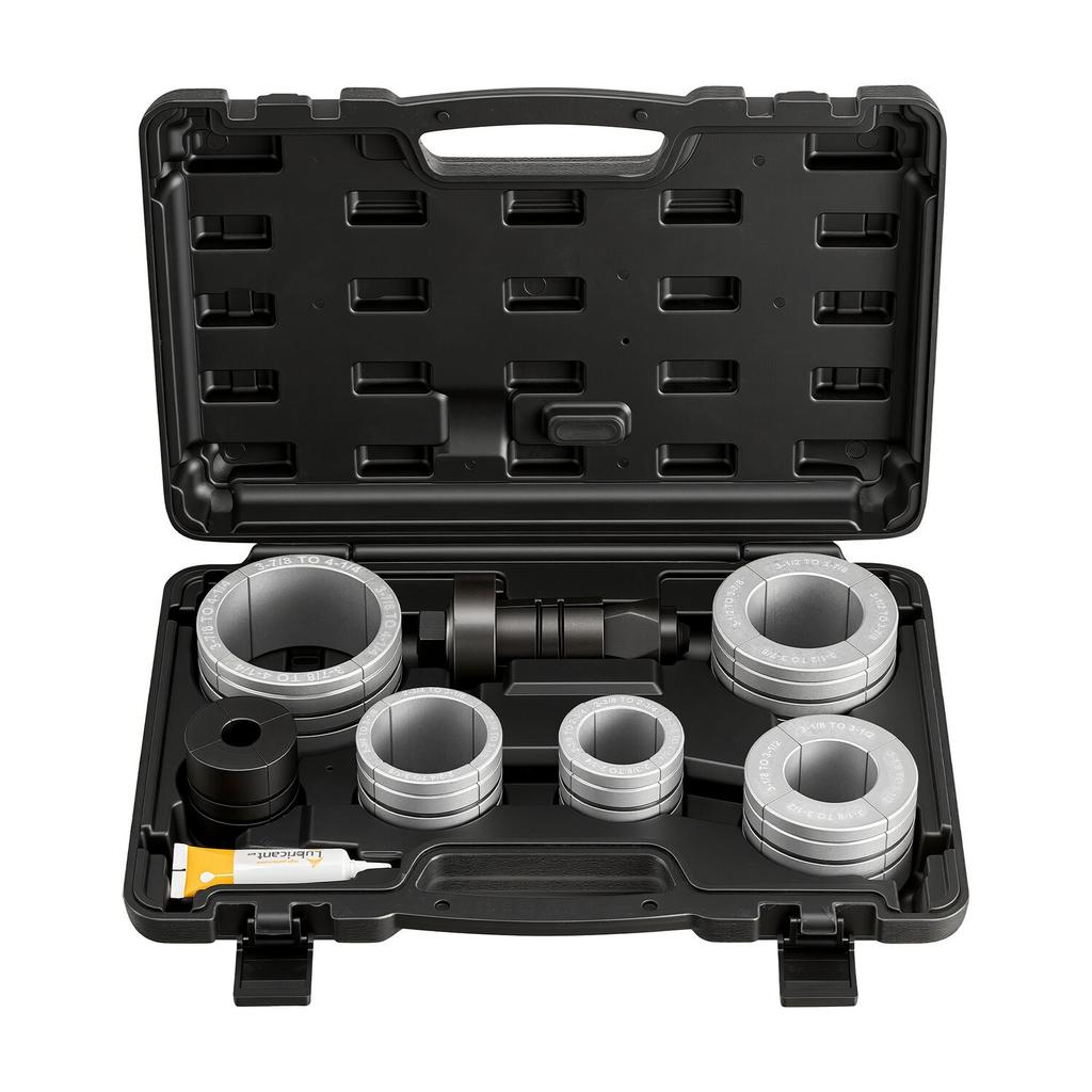 Exhaust Pipe Expander Tool Kit, 41.27mm - 107.95mm Exhaust Pipe Stretcher, Muffler Pipes Spreader with 7 Heavy-Duty Collects & Storage Case,