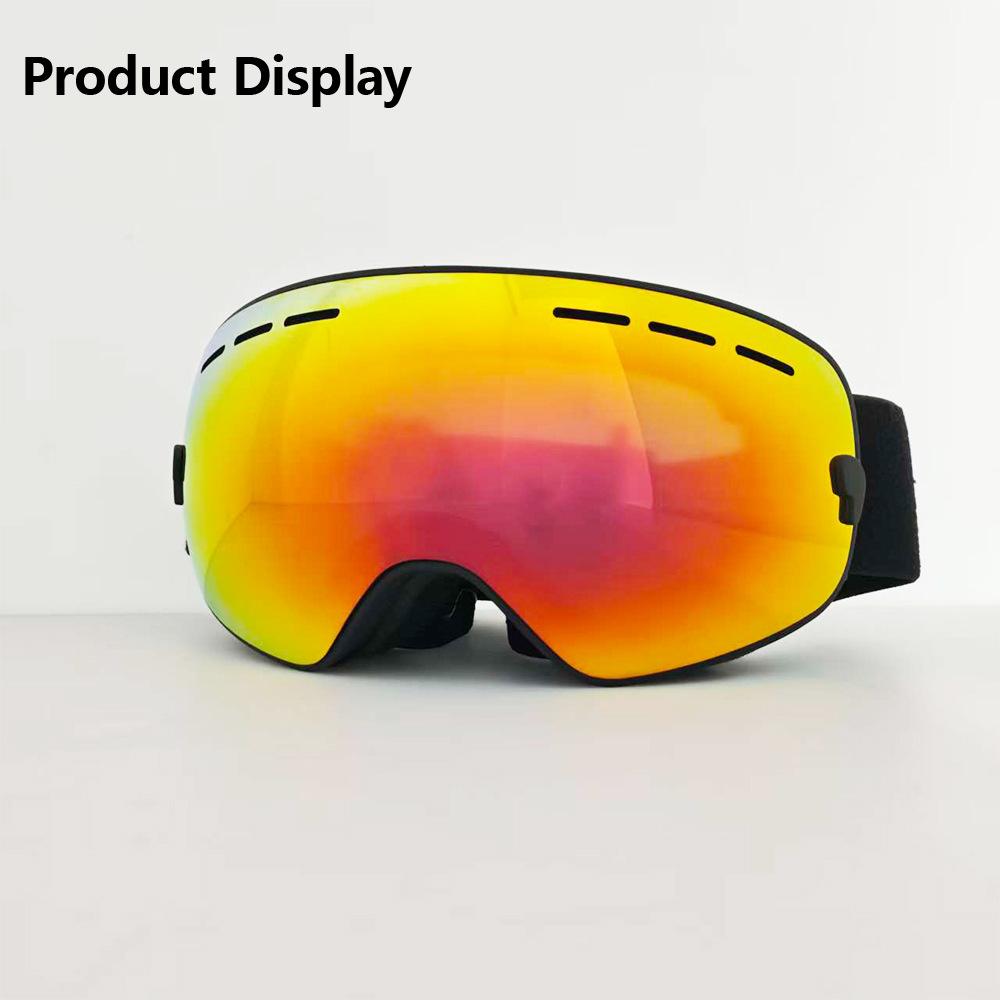 Ski goggles for men and women, anti-fog ski goggles, prescription-ready, double-layer large spherical goggles, mountaineering equipment, UV