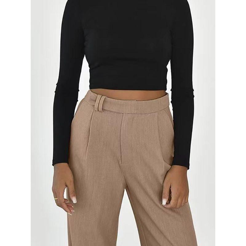 Fashion Summer Easiest for Match Draped Casual Pants High Waist Slim Looking Suit Pants High Waisted Casual Pants