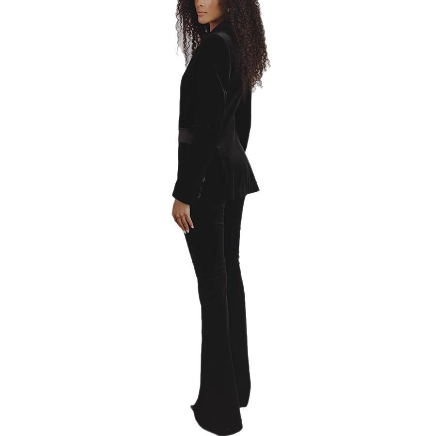 Autumn Winter 2025 Velvet Korean Suit Set - Women's Long Sleeve Commuting Party Two-Piece.