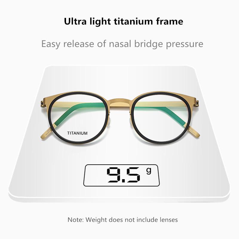 Dänisches Design Optische Brillenbügel Herren 9704 Luxusmarke Reines Titan Brillenbügel Damen Korrektionsbrille Lesebrille