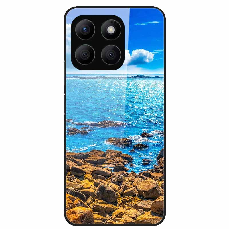 For Honor X8C Case Tempered Glass Hard PC Back Shell for Honor X8C 4G Phone Cases Bumper Covers for HonorX8C X 8C Fashion Shells