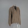 Women's 2025 Autumn Winter Faux Mink Knit Cardigan V Neck Long Sleeve Loose Casual Sweater Coat