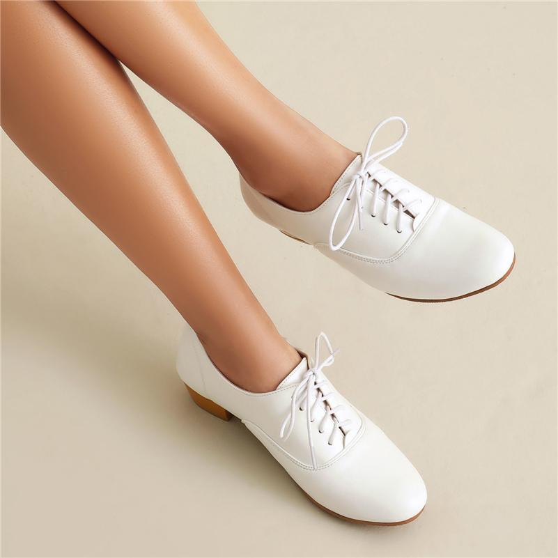 Women Pumps Round Toe Thick Mid Heels Lace-up Concise Ladies Fashion Casual Shoes Spring Autumn Yellow Black 43