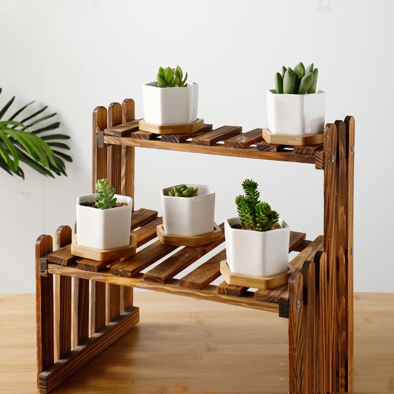 Seramik Saksı Beyaz Altıgen Seramik Saksı Tepsili Avrupa Saksısı Basit Sukulent Bitki Kabı Küçük Bonsai Saksıları