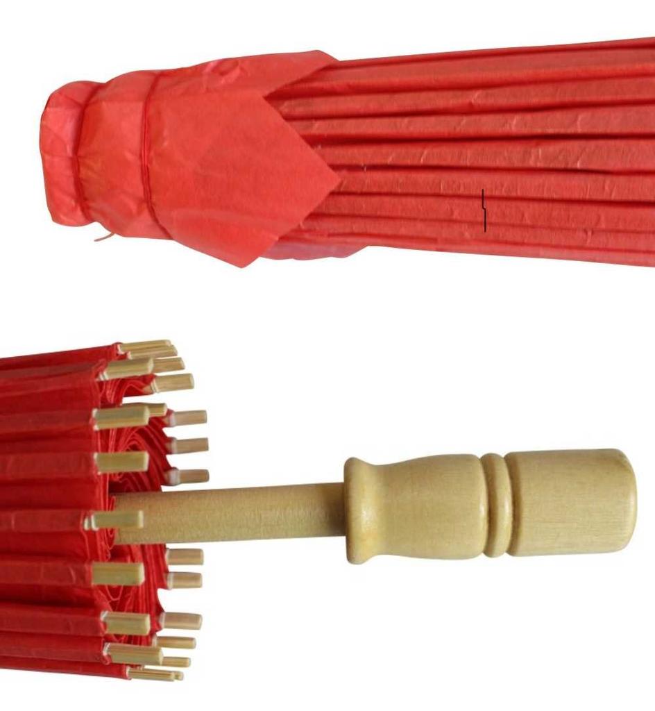 Smiti Japanese Umbrella Paper Umbrella Parasol Plain 9 Colors Diameter 84cm Red