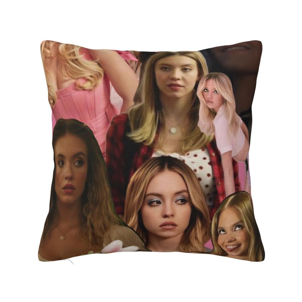 Sydney Sweeney American Actress Photo Pillow Cover Cushion Cover Square Pillow Case Pillowcases For Sofa Bedroom Home Decor