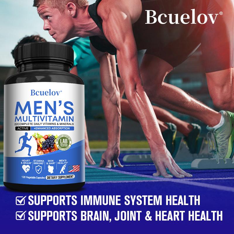 Bcuelov Komplex Vitamin Kapseln Vitamin Mineralien wissenschaftlich formuliert hohe Absorption Formel zur Unterstützung der Energie