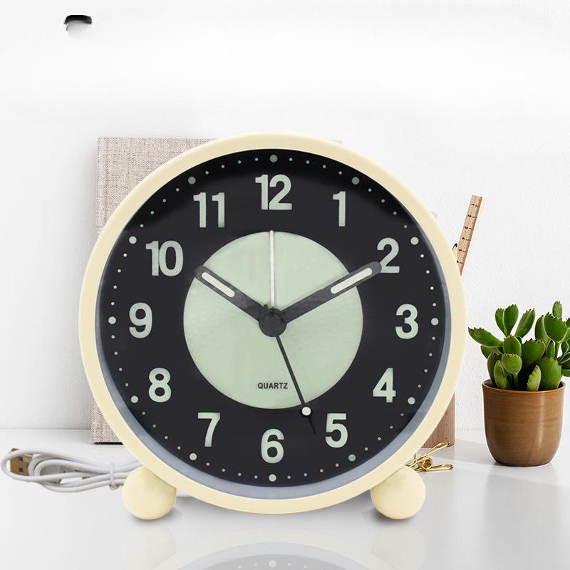 Светящийся многофункциональный будильник для студентов и детей, простой прикроватный будильник с очень громким звуком и бесшумным механизмом. 4.5 inch luminous alarm clock