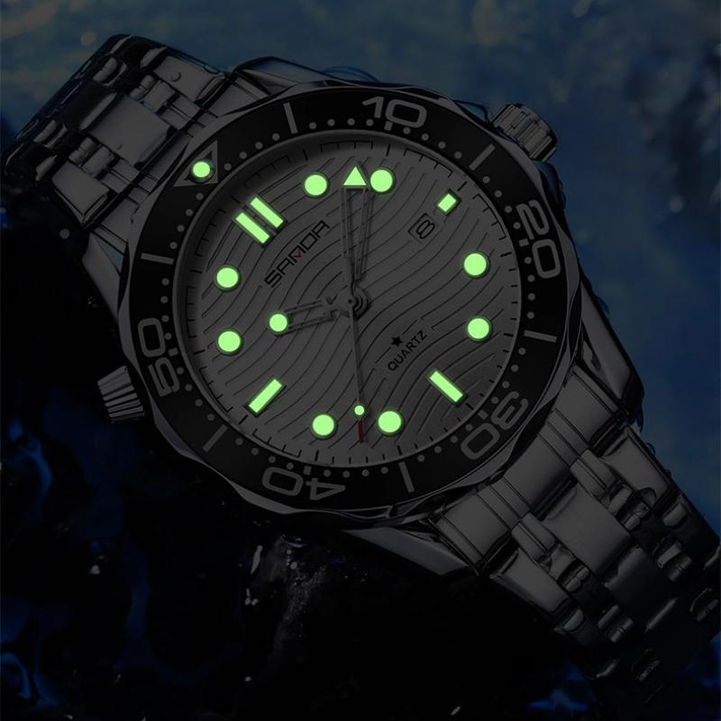 SANDA Men's Quartz Watch Multifunctional Waterproof Luminous Calendar Business Men's Quartz Watch