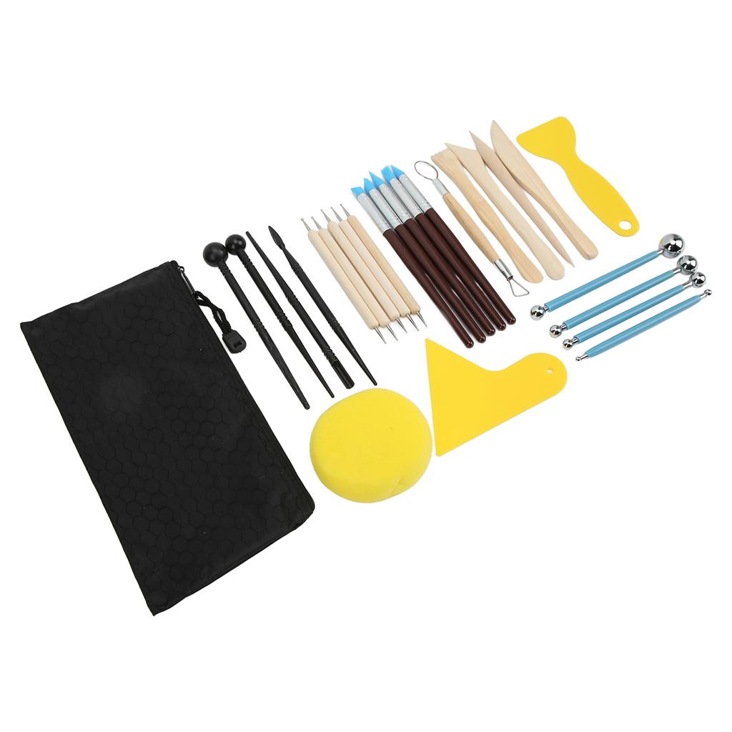 27 Pcs Clay Tools Multipurpose DIY Pottery Clay Crafts Polishing Engraving Tool Set for Modeling