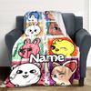 Custom Name Colorful Animal Friends Party Blanket For Couch Bed Plush Cozy Fuzzy Blanket Super Soft Warm Blankets For Fall And Winter 091642