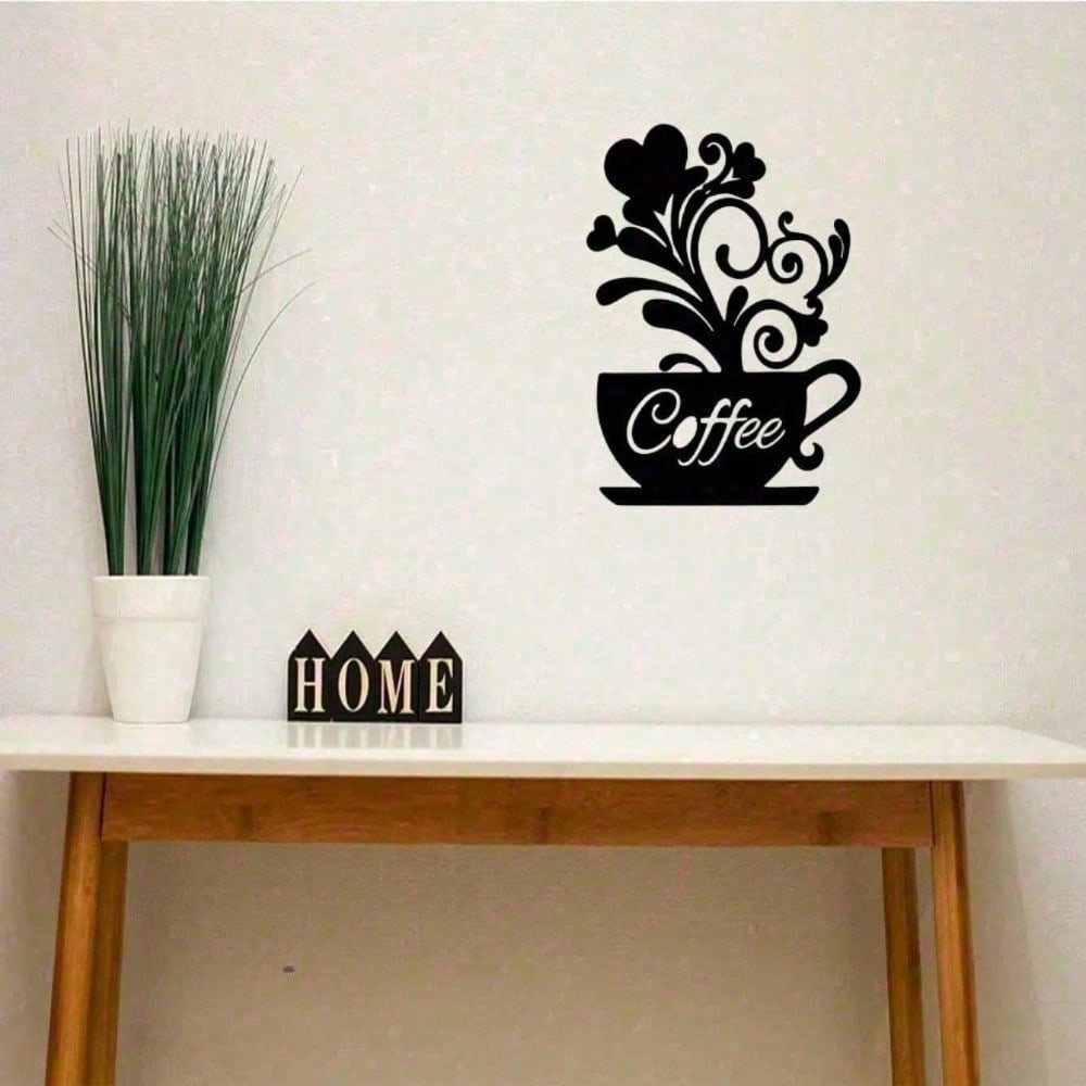 Vintage Industrial Coffee Tin Sign, Rustic Steampunk Metal Wall Art for Cafe & Home Decor