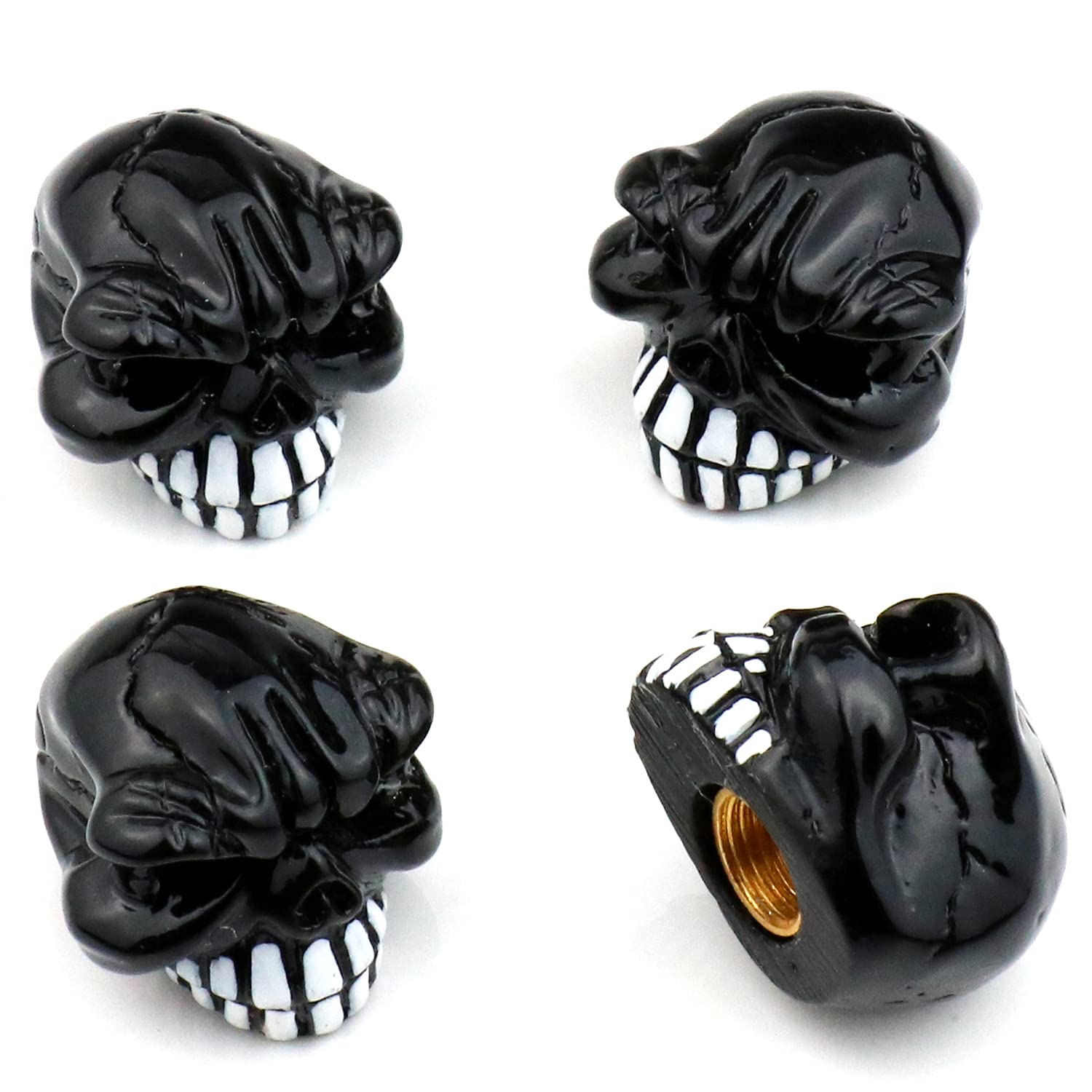 

Bashineng Car Tire Valve Stem Cap 4Pcs Skull Head Valve чёрный