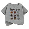 Funny Cat Graphic Kids Tshirts Summer Short Sleeve Tees Cartoon Animal Boys Girls Clothes Kawaii Kitten Tops Children T-shirt