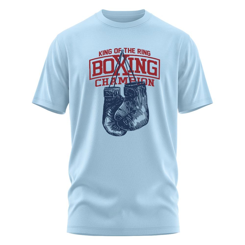 Boxing Champion King Men's and Women's Printed T Shirt Retro GYM Clothing Cotton Top Short Sleeve