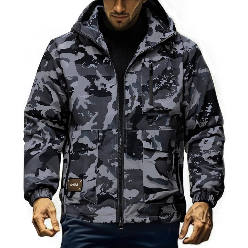 Men's Hooded Camouflage Jacket, Fashionable Jacket