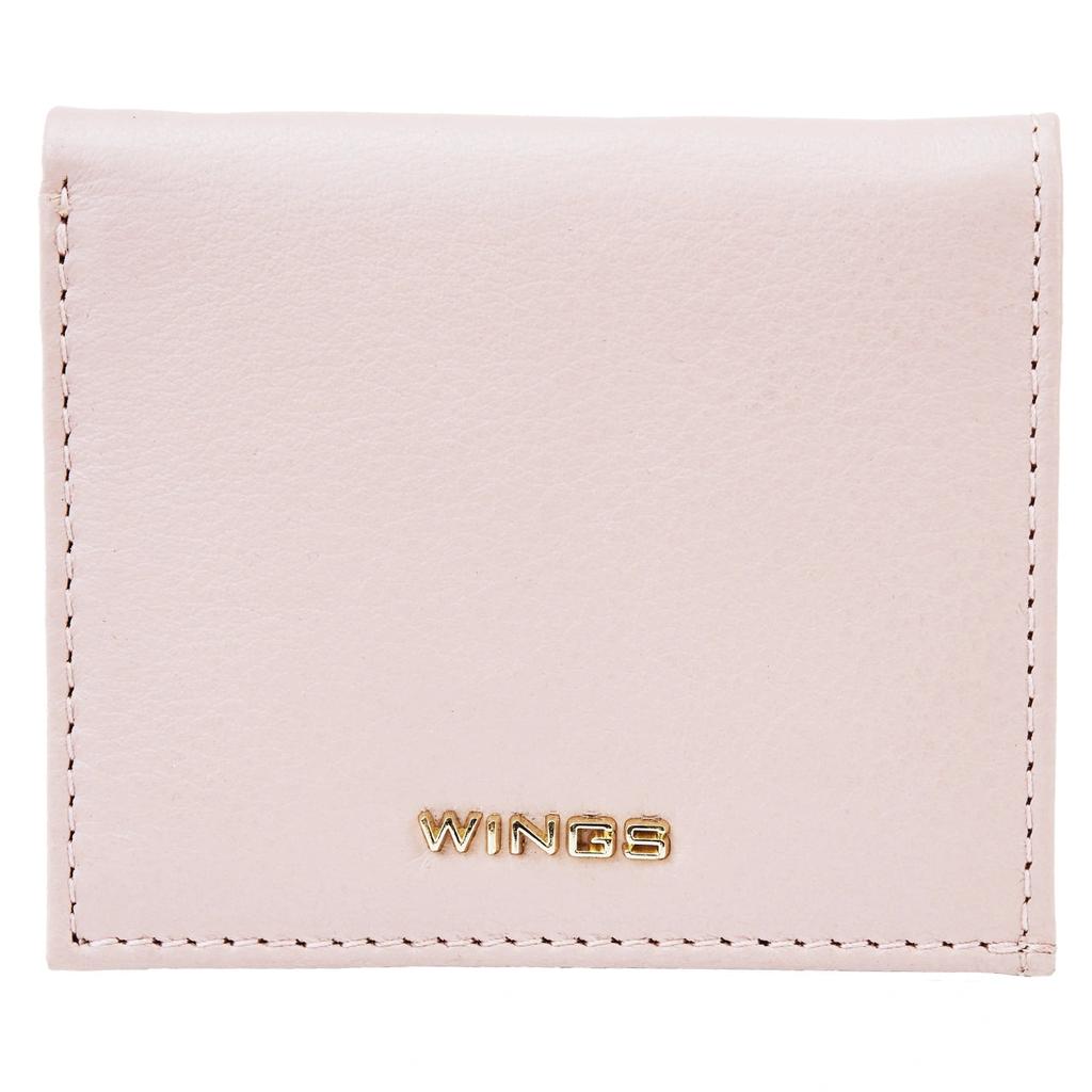 Small Women' Wings Wallet Made of Natural Leather Pink