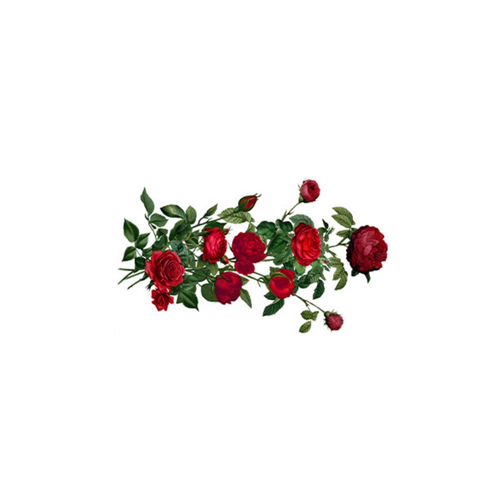 Removable Bright Red Rose Wall Sticker - Decorative for Living Room, Bedroom, or Entrance