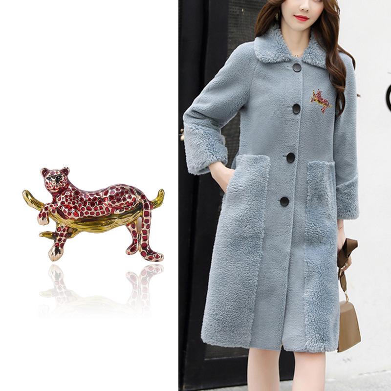 Animal Corsage Clothing, High-End Retro Leopard Oil Drop Brooch Pin