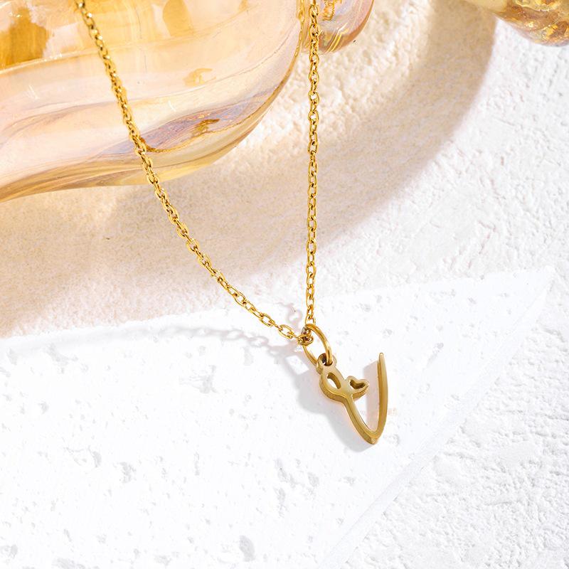 Elegant Titanium Steel Letter Necklace for Women - 2026 Clavicle Chain English Letter Pendant Jewelry