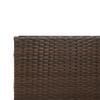 L Shaped Garden Sofa with Table and Cushions Brown Poly Rattan