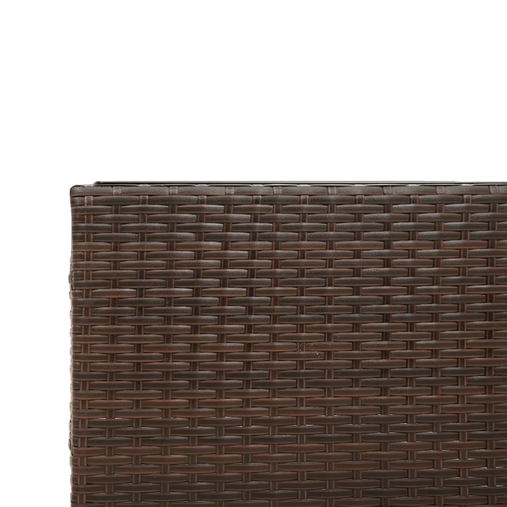 L Shaped Garden Sofa with Table and Cushions Brown Poly Rattan