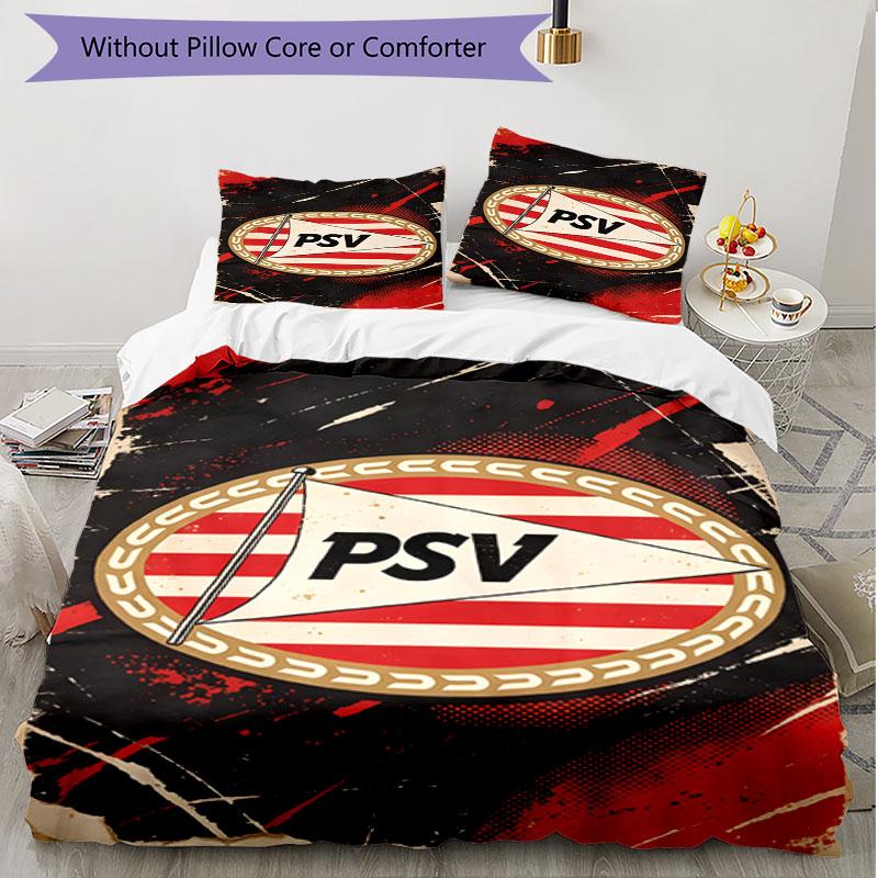 3pcs Duvet Cover Set (1*Duvet Cover + 2*Pillowcase, Without Core), PSV Eindhoven PSV Print Soft All‑Season Bedding Set, Home Bedroom Decor Gift