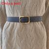 Genuine Leather Womens Cowhide Belt Alloy Buckle Fashionable Casual Decoration